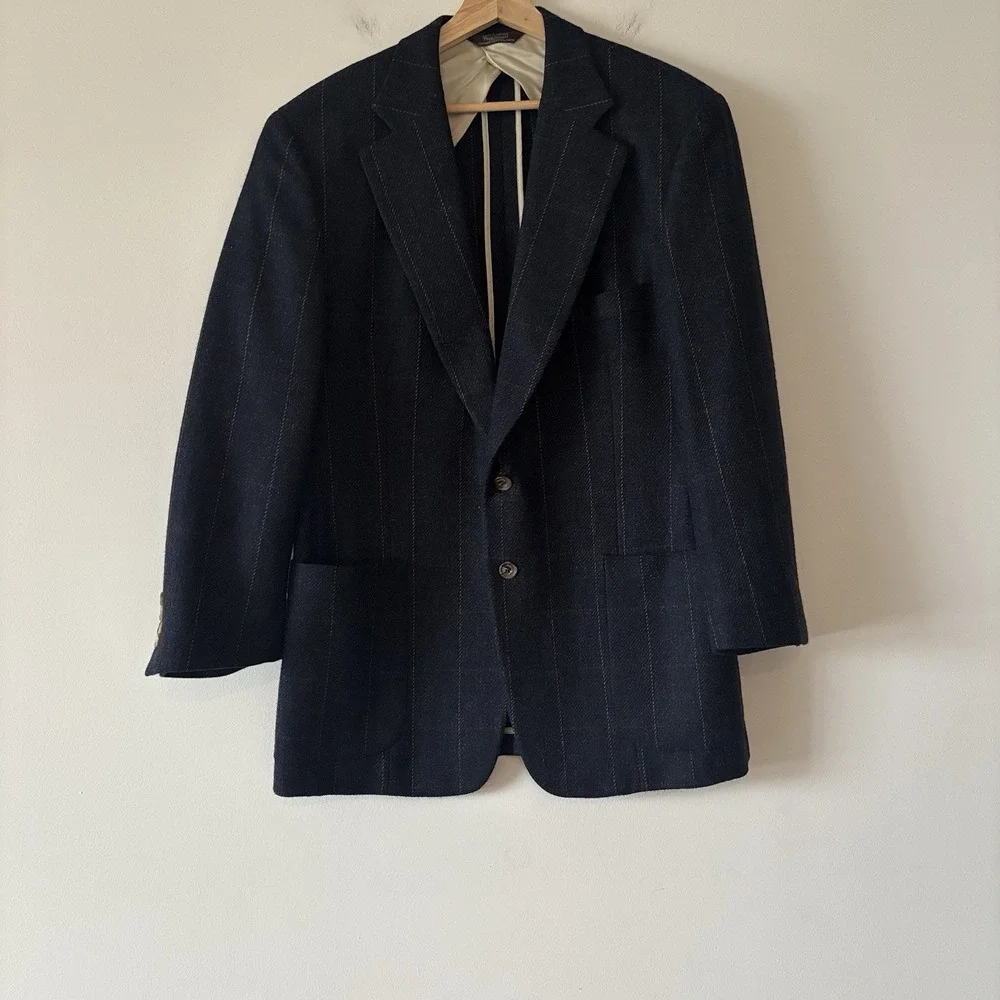 Paul Stuart Blazer Double Vented Sport Coat Quiet‎ Luxury SEE MEASUREMENTS~ FLAW